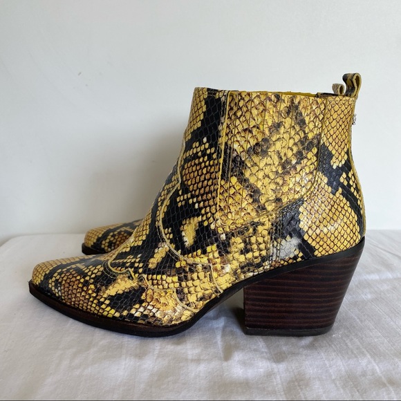 Sam Edelman Winona Snakeskin Leather Ankle Boots 5.5 - Picture 6 of 8